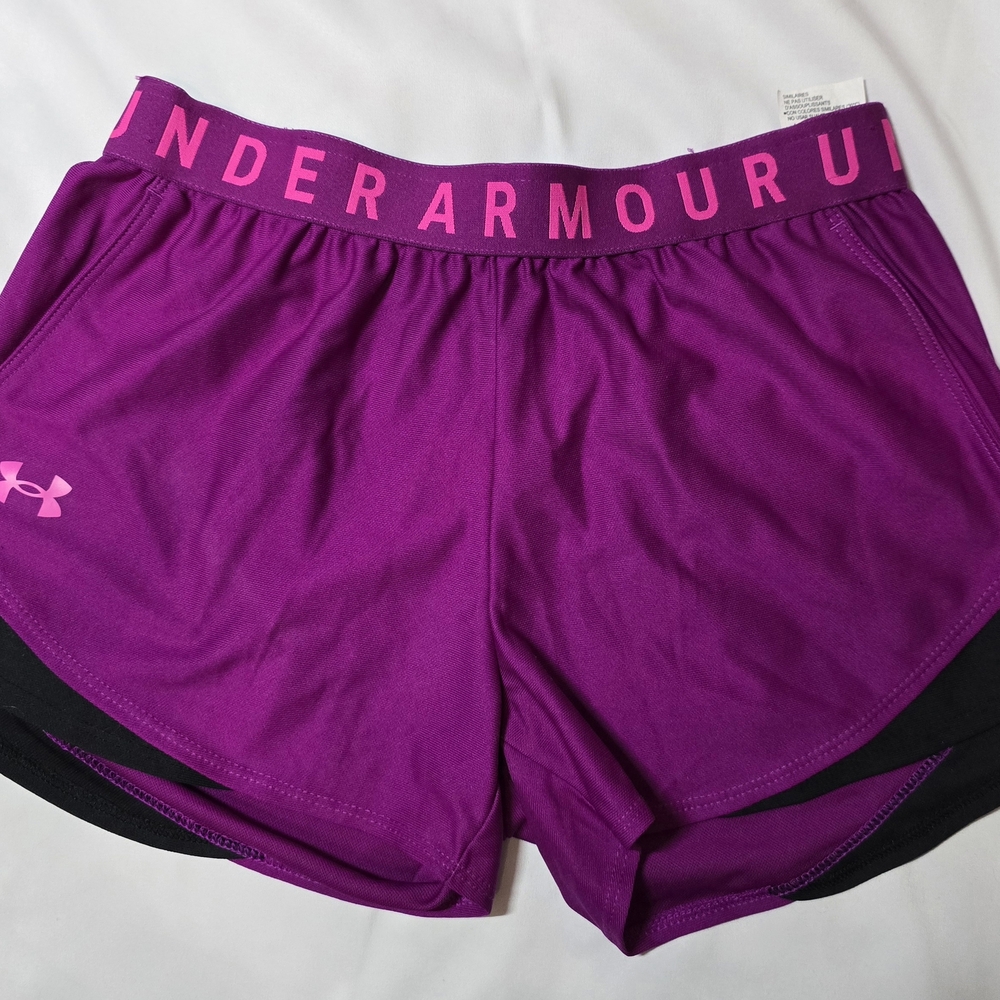 Under Armour Purple Athletic Shorts with Elastic Waistband